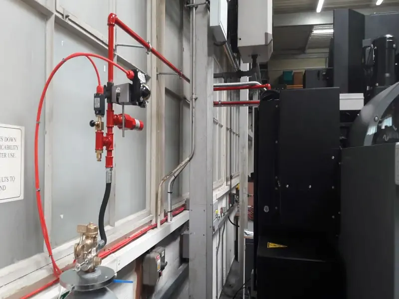 Automatic Fire Suppression System on CNC lathe