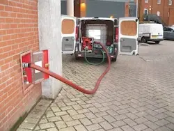 Firecom service van testing dry riser